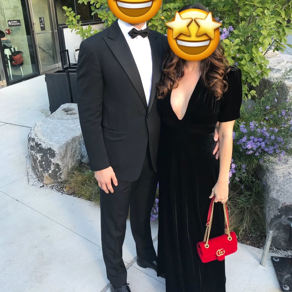JILL STUART PLUNGE VELVET GOWN